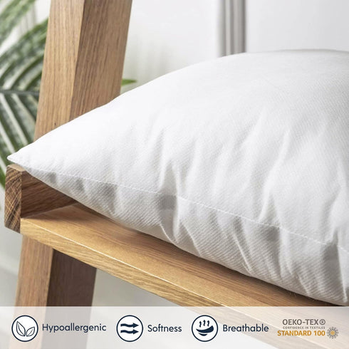 Phantoscope Premium Outdoor Pillow Inserts - Pack of 2 Square Form Water Resistant Polyester Throw Pillows, Couch Sham Cushion Stuffer, 16 X 16 in...