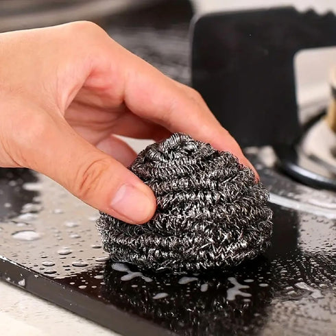 Stainless Steel Sponges (Set of 3 Scrubbies) Will not Scratch - Stainless Steel Sponges Easily Scrub Away Greasy, grimy Build-up and Baked-on Stai...