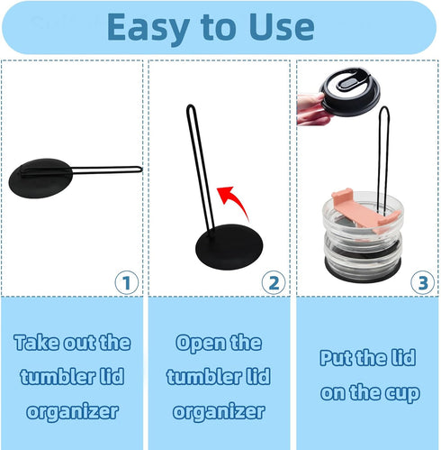 3 Pieces Tumbler Lid Organizer?Lid Organizer with Collapsible Design?Can Accommodate Up to 10 Cup Lid?Saves Kitchen Cabinet and Countertop Space ?...
