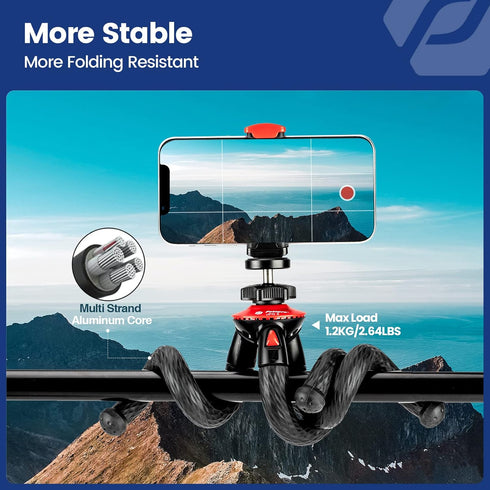 Tripod for iPhone, Fotopro Flexible Camera Tripod with Remote for iPhone 15, Waterproof and Anti-Crack Phone Tripod Stand Portable Travel Tripod f...