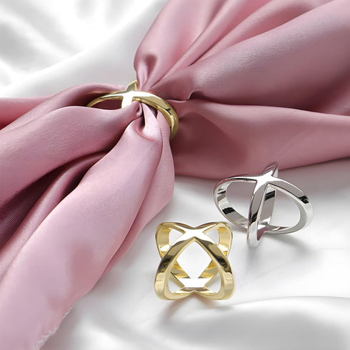 Scarf Ring - Scarf ring clip, Scarf Clip Ring Scarves Buckle Holder,scarf rings and slides for scarves, X-shaped Scarf Ring Buckle,Scarf clip for ...