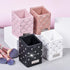 LORYP Makeup Brush Holder Crystal Brushes Cup Black PU Make up Brush Case Bag Storage for Women (Black)...