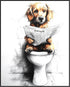 Posterizer 1 pcs-drawing style art-funny dog on toilet reading newspaper 6-Bathroom Restroom Art-Art for Animal Lovers-Decor for Home & Office- un...