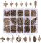 PH PandaHall 150pcs 15 Styles Tree Leaf Charms Pendants, Tibetan Branch Leaves Charms Metal Alloy Leaf Beads Antique Bronze Dangle Charm for Fall ...