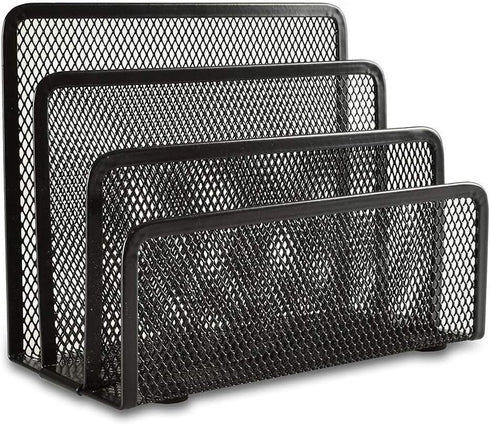 EASEPRES Desk Mail Organizer, Easepres Office Small Letter Sorter Desktop File Organizer Metal Mesh with 3 Vertical Upright Compartments, 1 Pack...