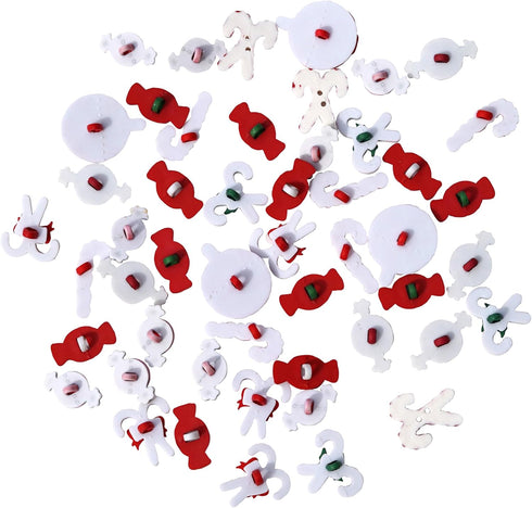 Buttons Galore Candy Cane Super Value Pack Craft Buttons, Red 50 Pack...