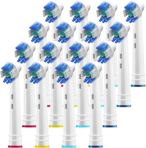 Professional White Replacement Brush Heads w/ 3D Whitening, Compatible with Oralb Braun Electric Toothbrush- 16 Pro Style- Fits The Oral-B Kids Ca...