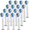 Professional White Replacement Brush Heads w/ 3D Whitening, Compatible with Oralb Braun Electric Toothbrush- 16 Pro Style- Fits The Oral-B Kids Ca...