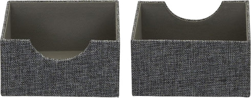 Household Essentials Graphite Small Square Organizer Boxes for Storage | 2pc Set...