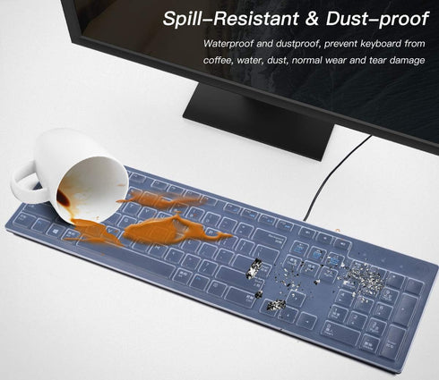 Keyboard Cover for Dell KB216 KB216b KB216t KB216d KB216p Wired & KM636 & Dell Optiplex 5250 3050 3240 5460 7450 7050 & Dell Inspiron AIO 3475/367...