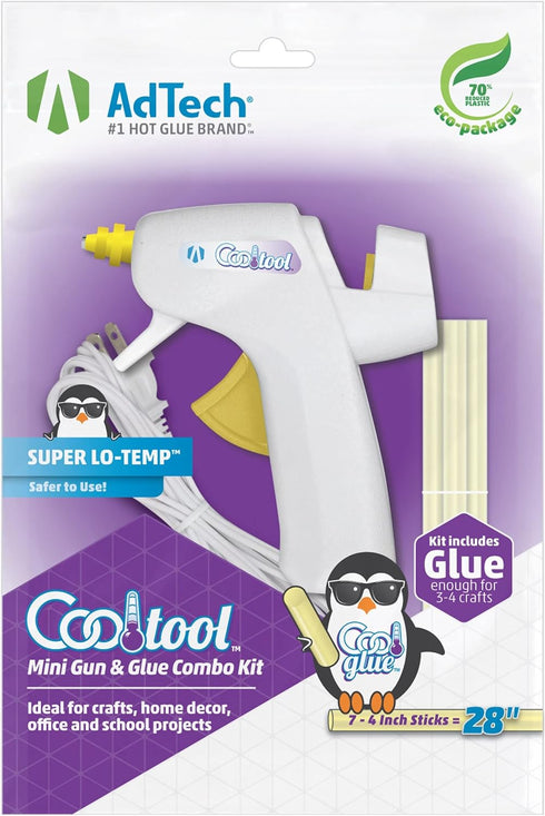 AdTech Cool Tool Kit with Low-Temp Glue Gun, White - Kid-Friendly, Safe for Crafting & Projects, Lightweight & Portable for Group Events...