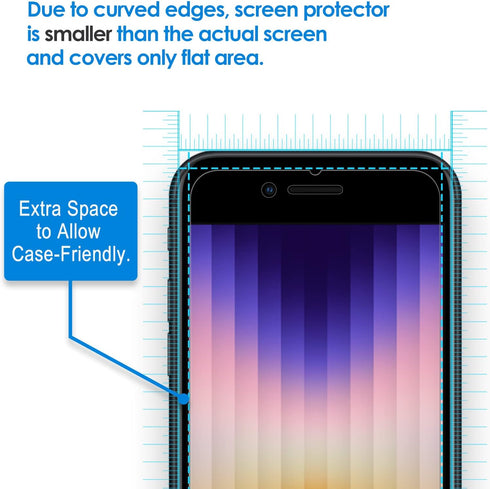 JETech Screen Protector for iPhone SE 3 (2022 3rd Edition) 4.7-Inch, Tempered Glass Film, 3-Pack...
