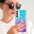 for Samsung Galaxy A35 5G Phone Case with Screen Protector, Glitter Bling Liquid Floating Cute Soft TPU Slim Silicone Women Girls Shockproof Prote...