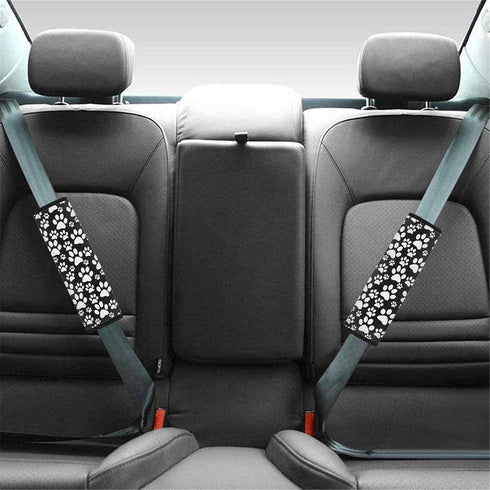 FUSURIRE Cute Seat Belt Covers, Dog Paw Print Car Seatbelt Cover, 2 Pack, Universal, Soft, Comfortable...