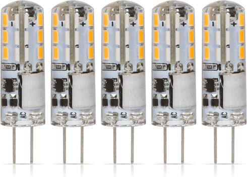 Simba Lighting LED G4 Bulb (5 Pack) 1.1W T3 10W Halogen Replacement 12V AC/DC JC Bi-Pin Base for Accent Lights, Under Cabinet Puck Light, Chandeli...
