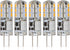 Simba Lighting LED G4 Bulb (5 Pack) 1.1W T3 10W Halogen Replacement 12V AC/DC JC Bi-Pin Base for Accent Lights, Under Cabinet Puck Light, Chandeli...