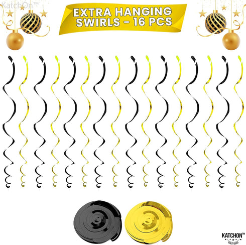 KatchOn, Happy New Year Hanging Swirls - Pack of 32 | NYE Decorations 2025 | New Years Eve Party Supplies 2025 | New Years Eve Hanging Decorations...