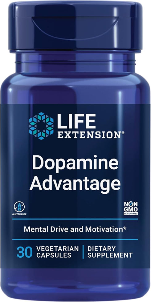 Life Extension Dopamine Advantage - Phellodendron Bark Extract Supplement with Vitamin B12 - for Youthful Dopamine Levels and Brain Health - Glute...