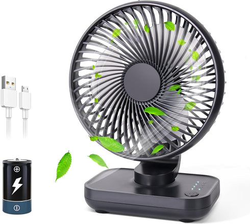 Small Oscillating Fan 3600mAh, Battery Operated Fan,Rechargeable Fan,Small battery powered fan ,Small fan, Oscillating Fan,Dual Adjustable Angle D...