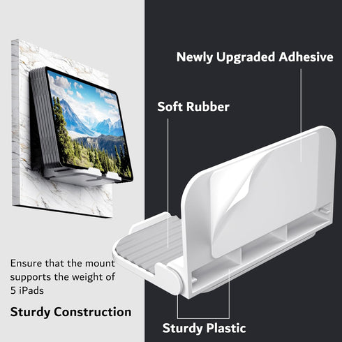 pzoz Wall Mount Cell Phone Holder for Outlet, Foldable Cellphone Stand for Mirror Bathroom Shelf Shower Bedroom Kitchen or Dorm Charging, Compatib...
