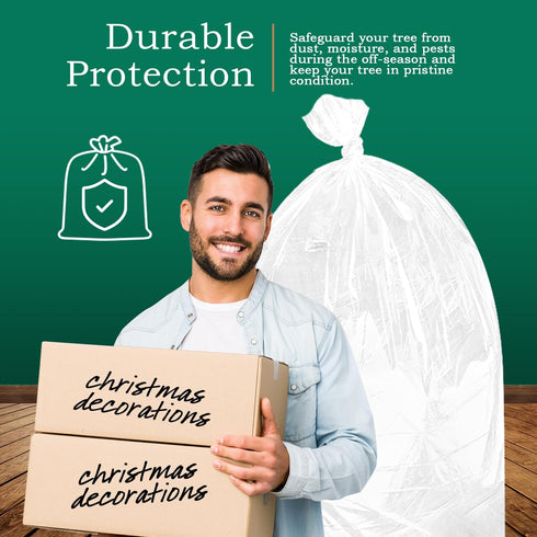 Jumbo Christmas Tree Removal Storage and Disposal Bag – Extra Large Plastic Bags Container to Cover Xmas Trees Up to 9feet 5inch, Heavy Duty, Disp...