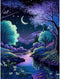 BOMUVI Paint by Numbers for Adults Beginner Paint by Numbers for Adults Moon DIY Paint by Number Kits Acrylic Painting Paint by Number Kits on Can...