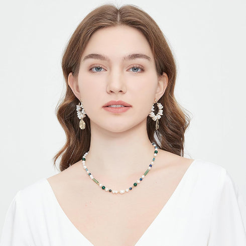 Dainty Baroque Pearl Necklaces for Women Trendy, Gold Vintage Pearl Choker Beaded Chain Necklace for Womens Girls Perfect Jewelry Gifts on Birthda...