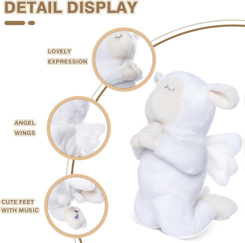 My OLi 7" Plush Prayer Lamb Plays Jesus Loves Me Praying Plush Lamb Soft Toy Stuffed Animal Bedtime Gifts for Baby Kids Girls Boys...