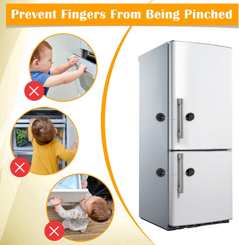 4PCS Refrigerator Locks Combination, Drill-free Child Proof Refrigerator Door Lock Fridge Lock Combination with Password, Mini Digital Refrigerato...