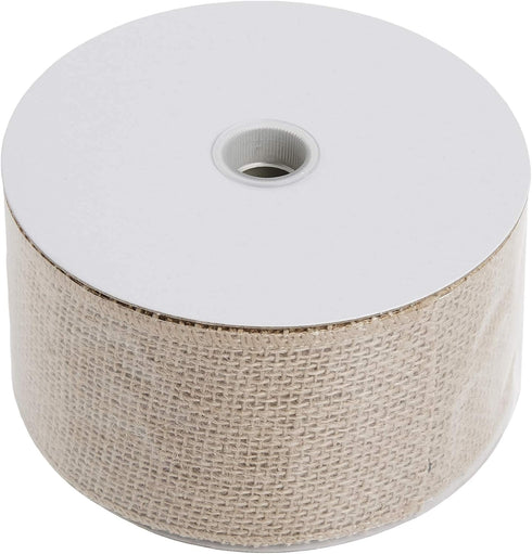 Morex Natural Burlap Wired Ribbon for Decorations, Holidays, Parties, Home and Outdoor Decor, 2.5" x 10 Yd, Natural...