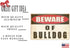 Rogue River Tactical Beware of Bulldog Dog Metal Tin Sign Yard Outdoor Warning Fence Sign Large 12x8"...