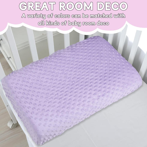 2 Pcs Changing Pad Cover 16 x 32 Inch Ultra Soft Dots Plush Changing Table Covers for Baby Girls and Boys Changing Pad Liners (Pink & Purple)...
