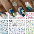 12 Sheets Marble Nail Water Transfer Stickers Colorful Marble Patterns Nail Design Nail Art Stickers Irregular Wave Geometry Line Sliders Nail Dec...