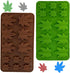 Silicone Leaf Mold, Gummy, For Muffins Cookie Chocolate Fondant Greenery Candy Polymer Clay Edible 1 Green and 1 Brown, 2 Molds (Candy Leaf)...