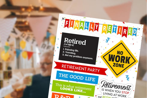Retirement Stickers for Scrapbooking - Happy Retirement Scrapbook Stickers with Officially Retired Themed Design - Retirement Scrapbooking Sticker...