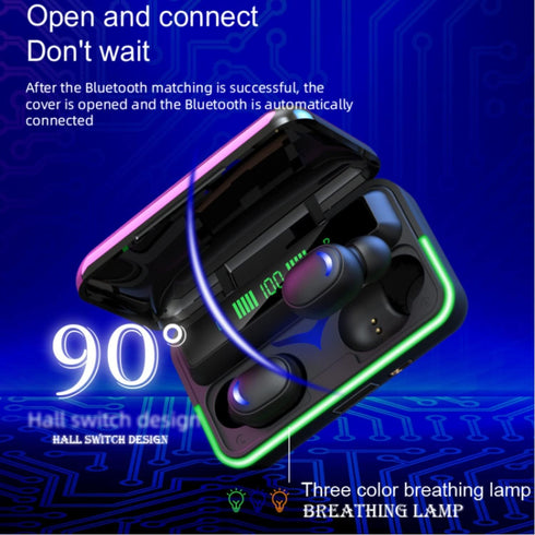 Wireless Earbuds, Bluetooth 5.3 Headphones with LED Charging Case, Waterproof Stereo Earphones Bluetooth Earbuds Built-in Microphone for Sport, Wo...