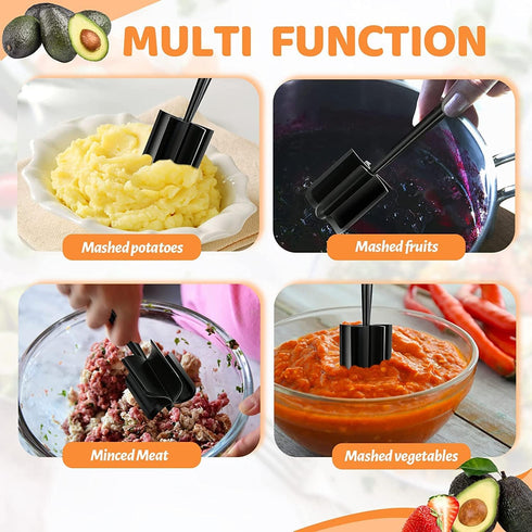 Meat Chopper, Hamburger Chopper, Potato Masher-Professional Multifunctional Heat Resistant Nylon Ground Beef Smasher Kitchen Tools And Gadgets, Sa...