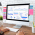 Office Desk Accessories 2pcs Monitor Memo Board Computer Message Board Office Supplies for Women Men Computer Sticky Note Holder Home Office Acces...