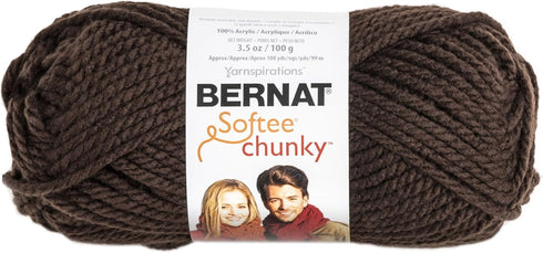 2-Pack - Bernat Softee Chunky Yarn, Dark Taupe, Single Ball...