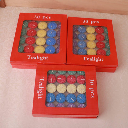 Tealight Candles,30 Pieces Handmade Delicate Flower Candles,Mini Candle Discs for Weddings,Anniversaries,Birthdays,Home Decoration,Spa,Relaxation...