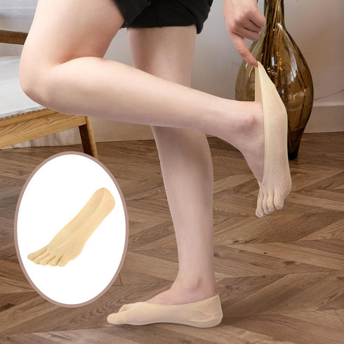 5 Pairs Toe Socks No Show Low Cut Toe Socks Women Five Finger Liner Socks Non-Slip Socks for Women Girls (Colorful)...