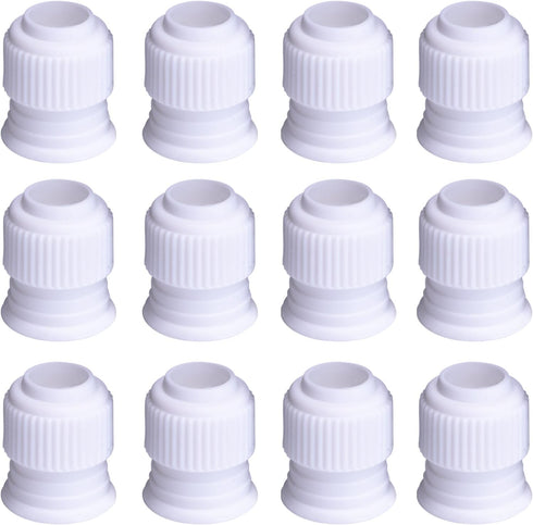 Shappy 12 Pieces Coupler Piping Bag Plastic Standard Couplers Cake Decorating Pipe Tip for Frosting Icing Nozzles (1.2 x 1 Inch)...