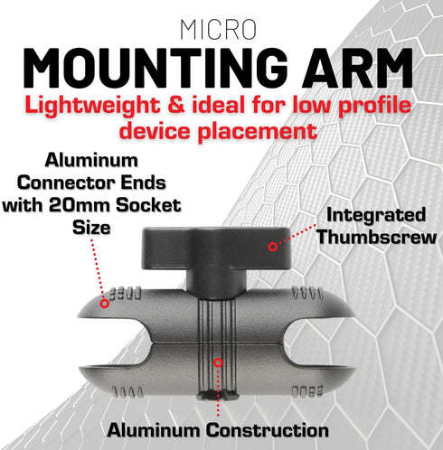 Bulletpoint 2.6" Aluminum Mounting Arm Dual 20mm Socket Connector Ends Compatible with 20mm Ball Mounts...