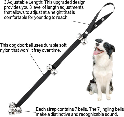 2 Pack Dog Doorbells, Dog Training Bells for Go Outside Potty Training Bell Communication Device, Adjustable Strap Door Bell, Dog Bells Puppy Trai...