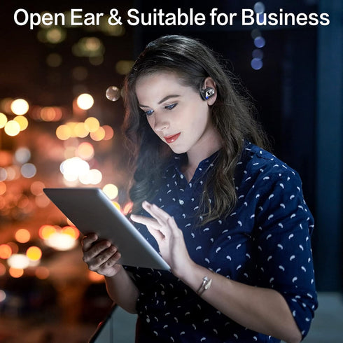Open Ear Headphones Wireless Bluetooth,Air Conduction Earbuds Bluetooth 5.3 For Sports,20h Playtime Touch Control Headset For Running,Cycling,Hiki...