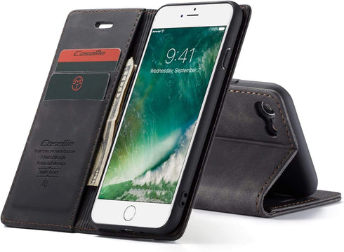 SINIANL Compatible with iPhone 7/8 Leather Case, Folio Case with Kickstand Credit Card Holder Magnetic Closure Folding Flip Book Cover for iPhone ...