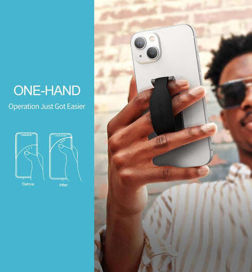 SURITCH Phone Grip Strap Finger Loop Holder for Back of Phone, 2-in-1 Soft Silicone Gripper Kickstand for iPhone Samsung and Most Cell Phone Cases...