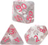 Gate Keeper Games and Dice: Inclusion Dice: Cat Dice - 7pc RPG Set, Grey w/ White Kitten Figure, Pink Numerals, 7 Resin Dice for Role Playing Game...