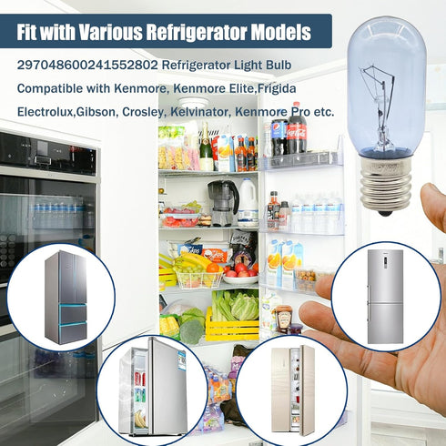 241552802 25w Refrigerator Bulb LED for Whirlpool Electrolux Kenmore Frigidaire Replacement...