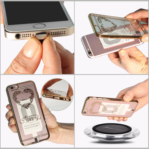 Wireless Charger Charging Pad Charging Receiver Compatible with iPhone 7 Plus/7/6 Plus/6S Plus/6S/6/5S/5/SE/5C(Charging Receiver is Included)...
